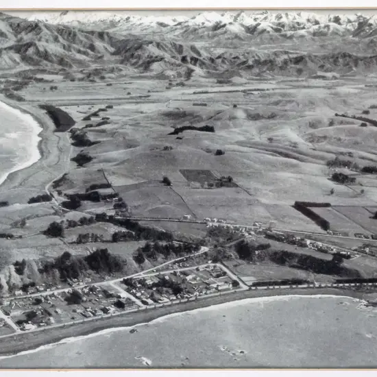 framed black & white photograph - Kaikoura 1953 H-220 W-260