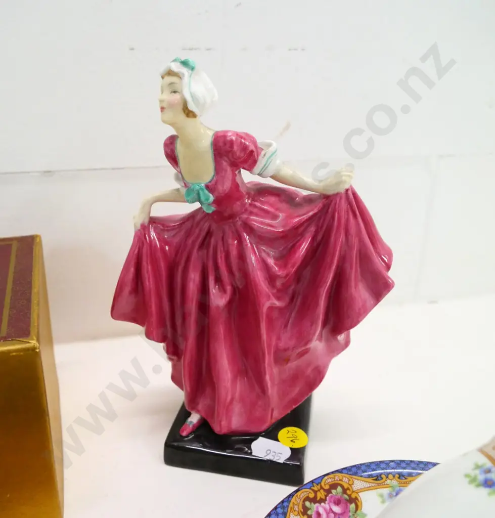 assorted English china - Royal Doulton 'Delight' figurine, boxed Derby Posies milk & sugar, 2 trios incl. Royal Albert Image 1++
