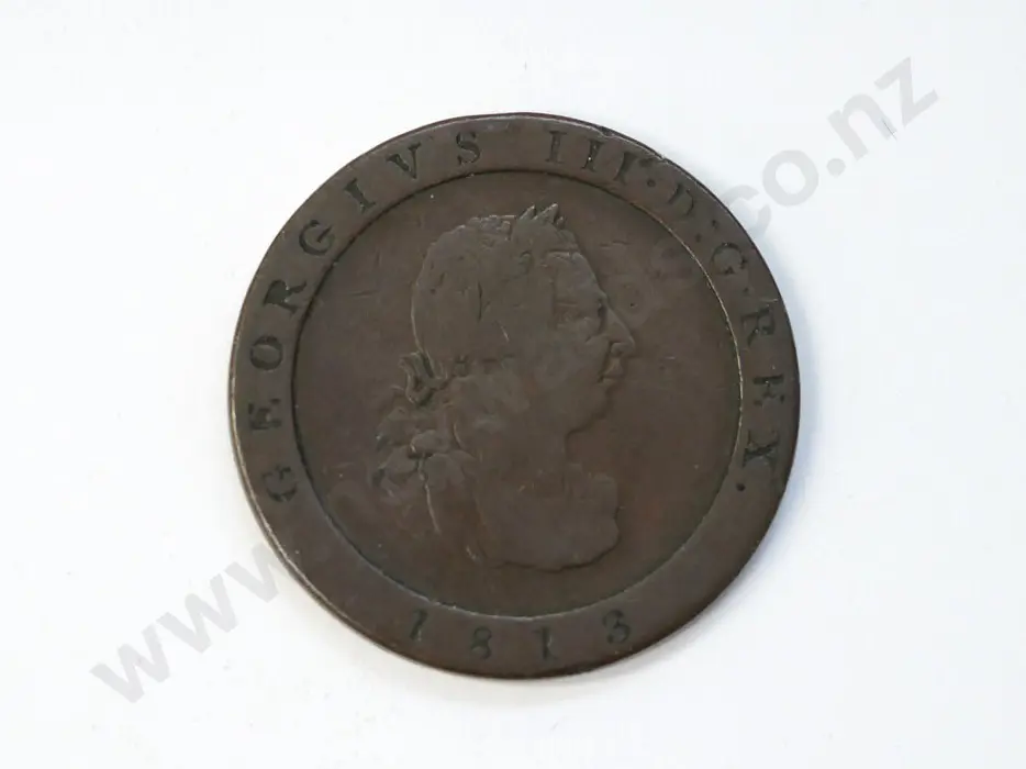 1813 King George III Isle of Man halfpenny coin Image 1++