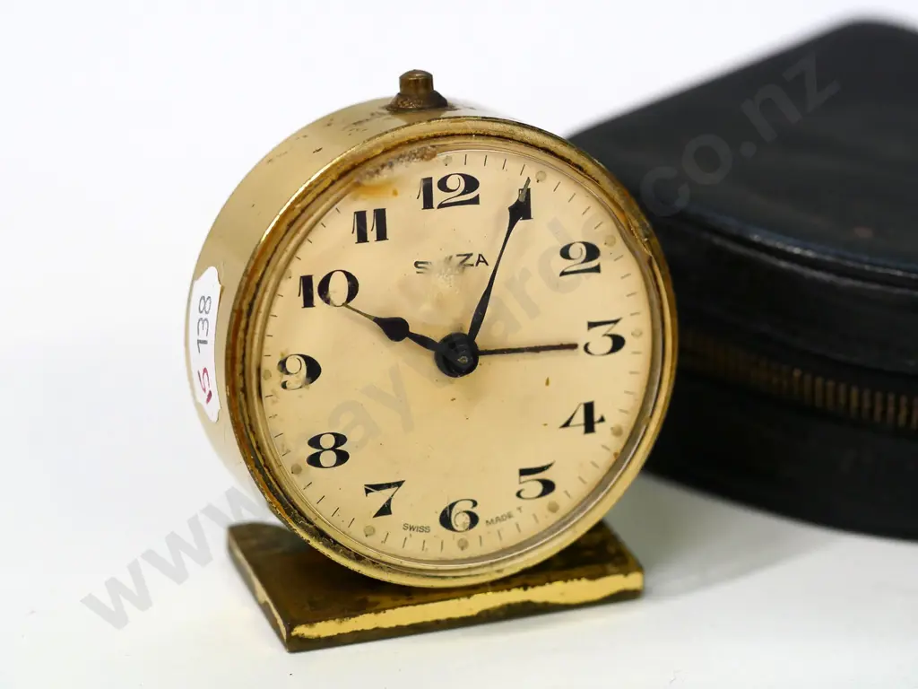 cased Swiza alarm clock - some damage to plastic cover Image 1++