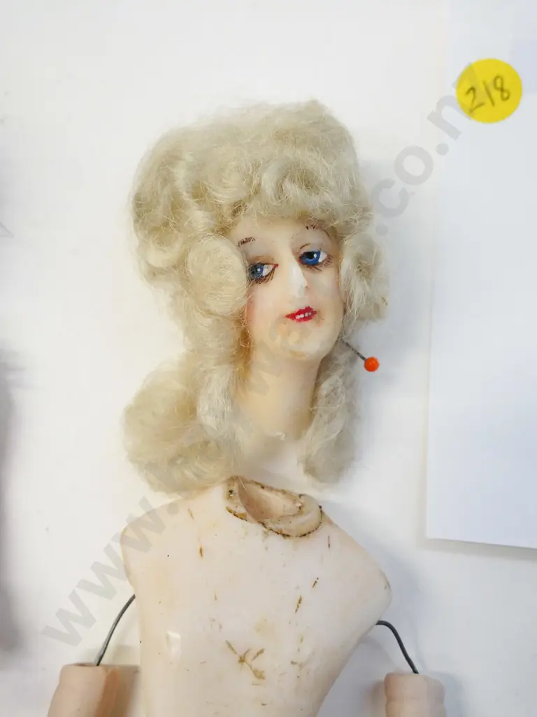 2 vintage dolls, restorer's condition, larger composite with china head H-240, other has wax head and body, china limbs Image 1++