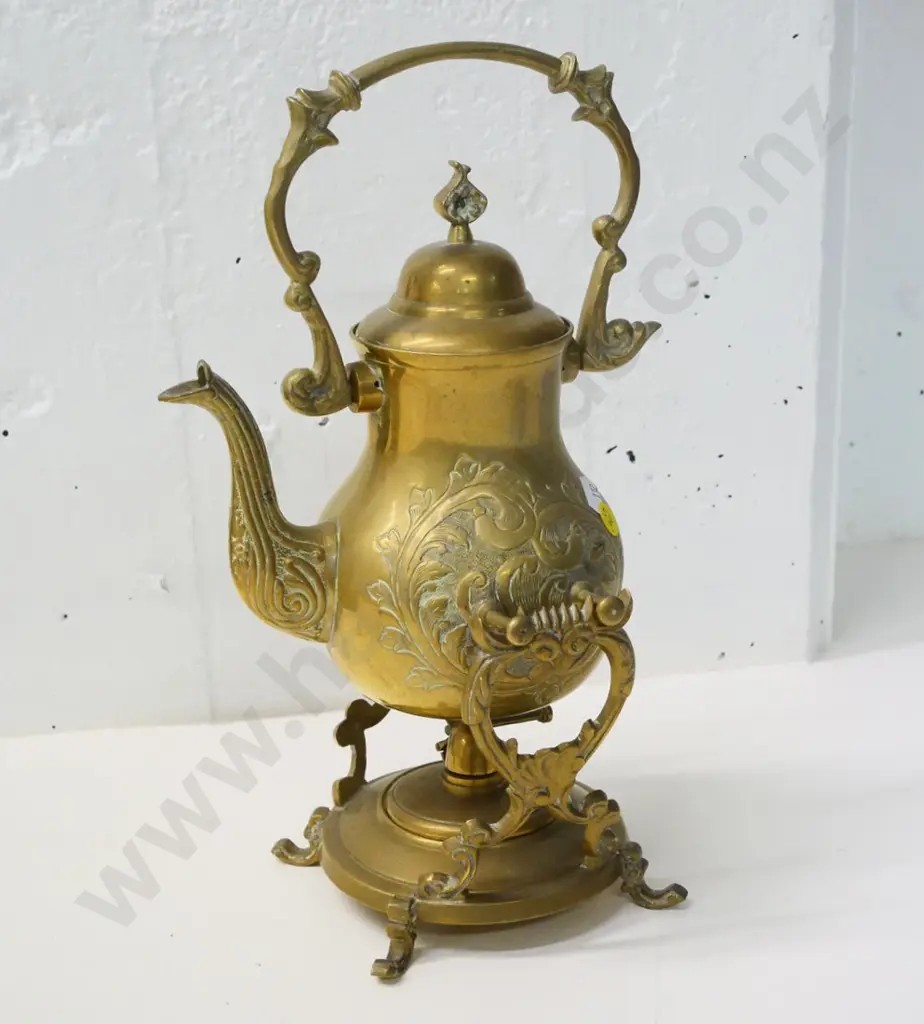 cast brass spirit kettle with burner H-340 L-200 Image 1++
