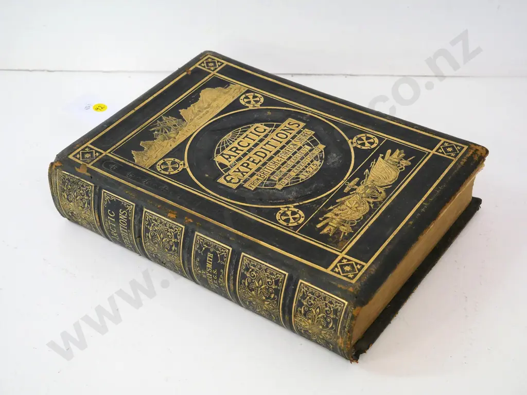 illustrated leather bound 'Arctic Expeditions from British & Foreign Shores' D. Murray Smith, 1877, some foxing Image 1++