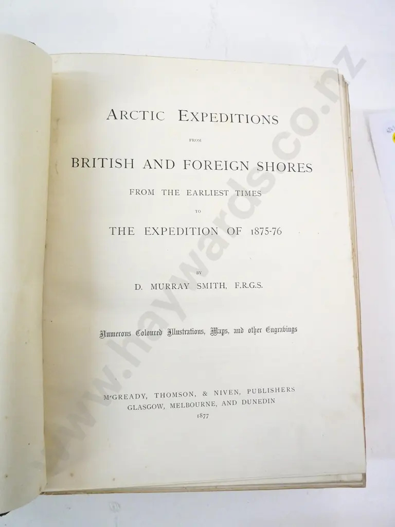illustrated leather bound 'Arctic Expeditions from British & Foreign Shores' D. Murray Smith, 1877, some foxing Image 1++
