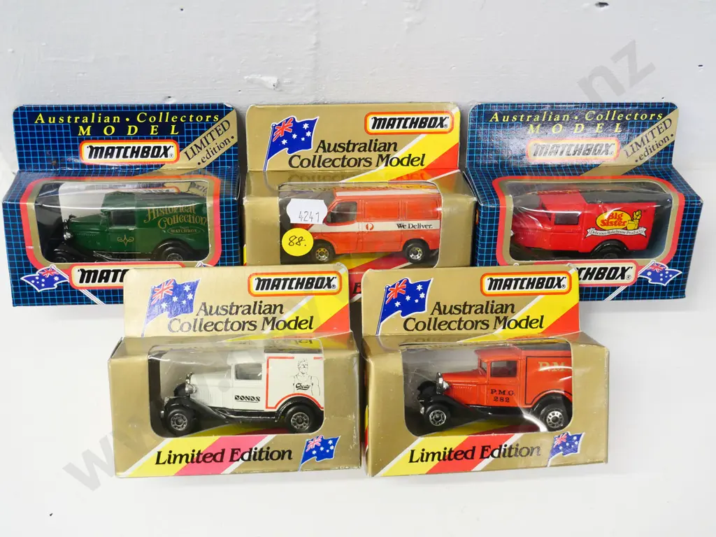 5 boxed Matchbox Australian Collector's limited edition die cast vehicles - mostly vintage delivery vans Image 1++
