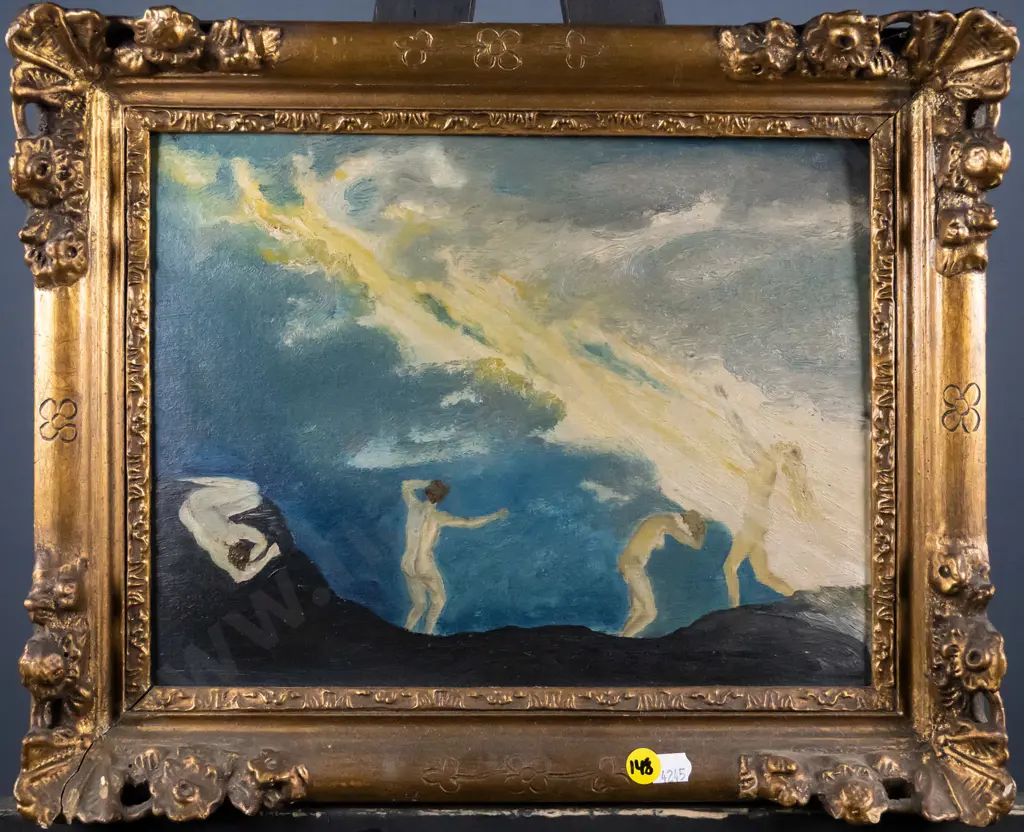 gilt framed oil - 4 figures H-220 W-300 Image 1++