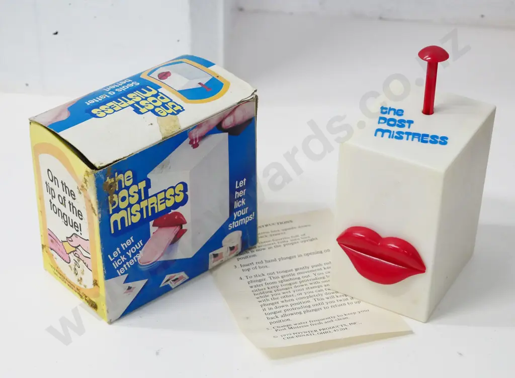 The Post Mistress novelty extending-tongue stamp/envelope licking device - H-160 including plunger Image 1++