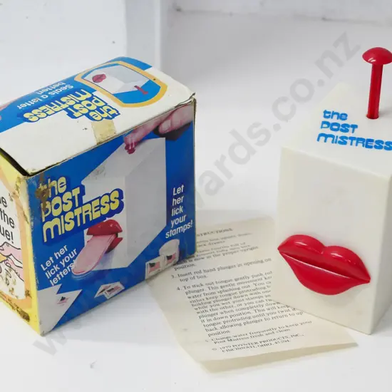 The Post Mistress novelty extending-tongue stamp/envelope licking device - H-160 including plunger