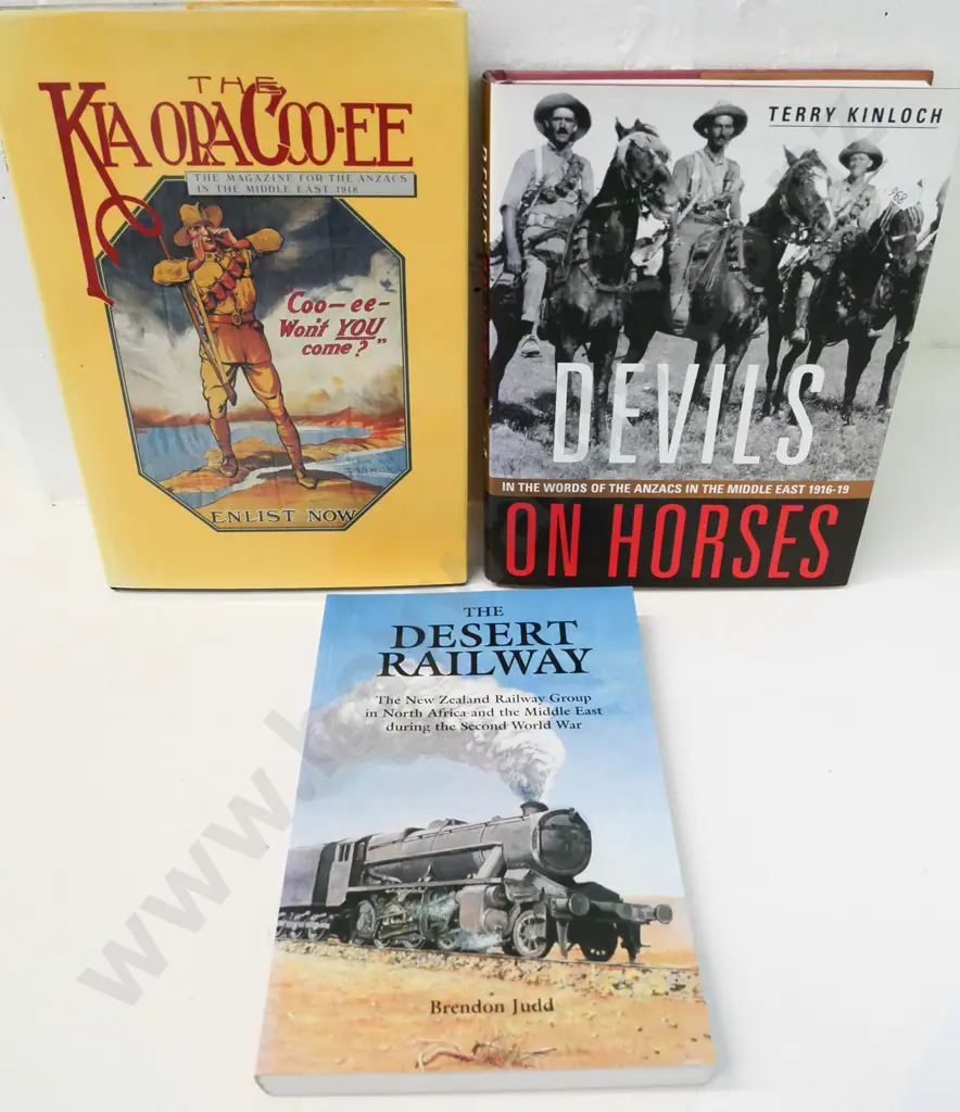 4 NZ military books: North Africa & Middle East subjects: Judd, Kinloch, Kia-Ora Coo-ee reprints Image 1++