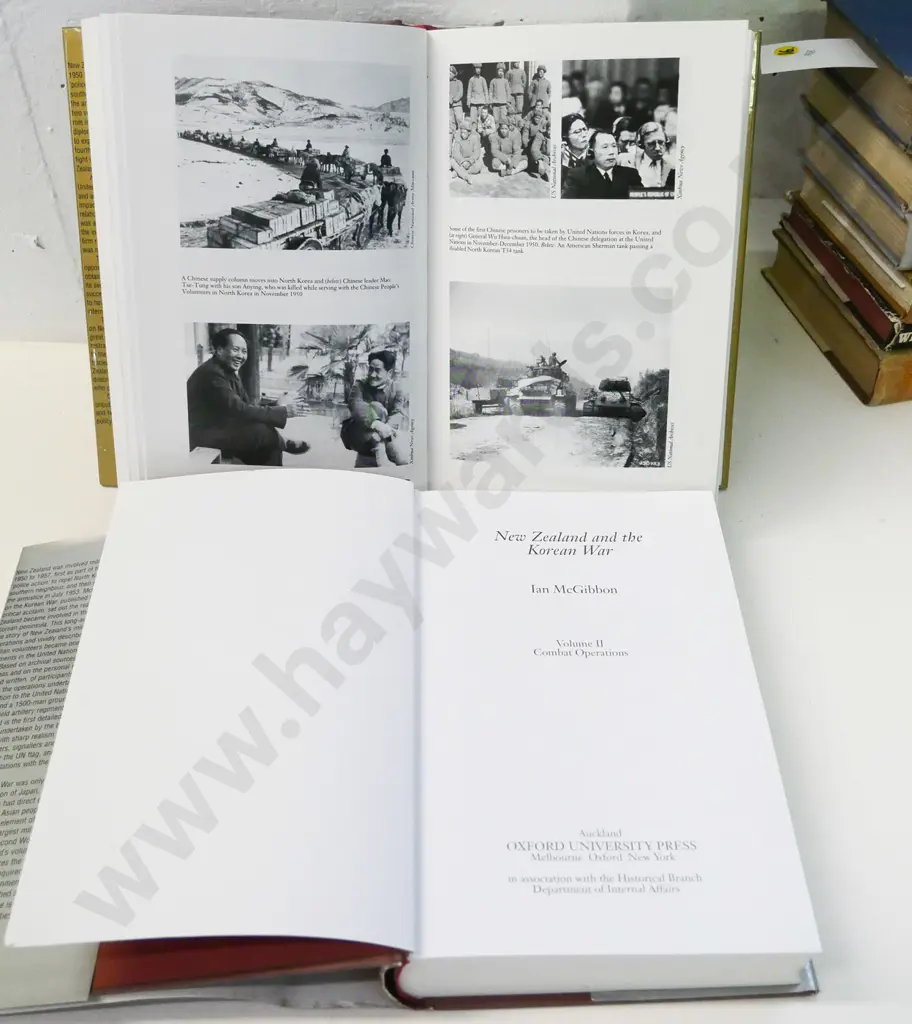 2 books - New Zealand and the Korean War - Volumes 1 & 2 - Ian McGibbon, Oxford University Press 1996 Image 1++