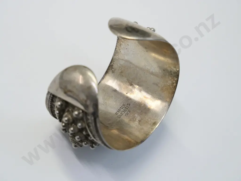 silver cuff bracelet stamped sterling silver Image 1++
