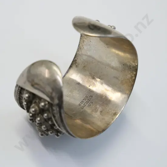 silver cuff bracelet stamped sterling silver