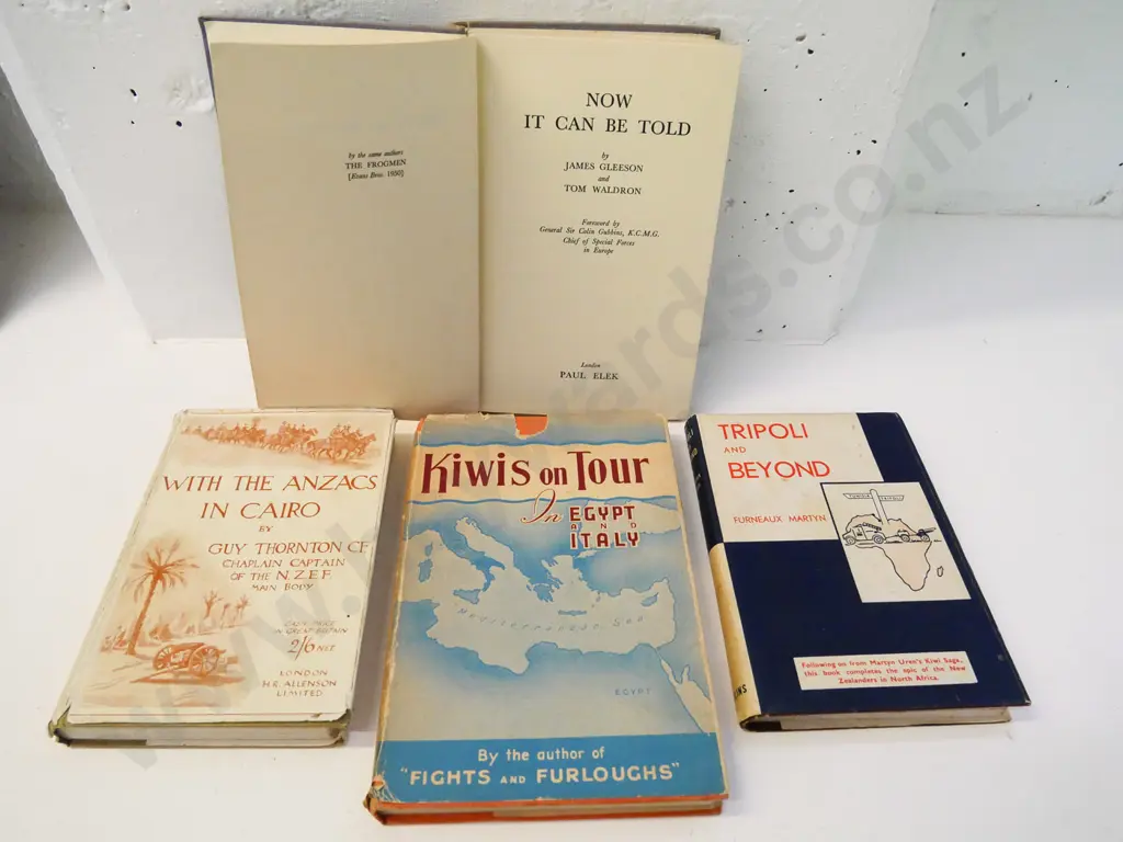 4 NZ military books: Egypt,North Africa, Italy subjects - Guy Thornton, AS Helm, Gleeson & Waldron, F. Martyn Image 1++