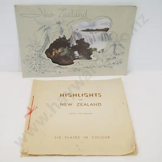NZ souvenir publications - Dawson publishing photographic volume and string bound volume of prints