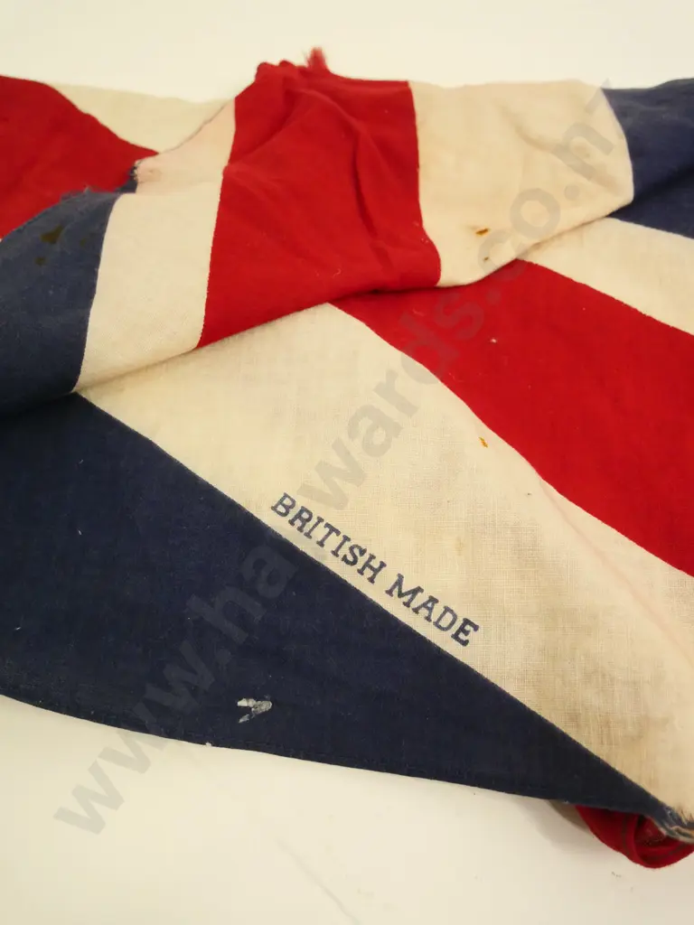 vintage Union Jack flag, marked 'English Made' - some rust spots, minor fraying H-950 W-1330 Image 1++