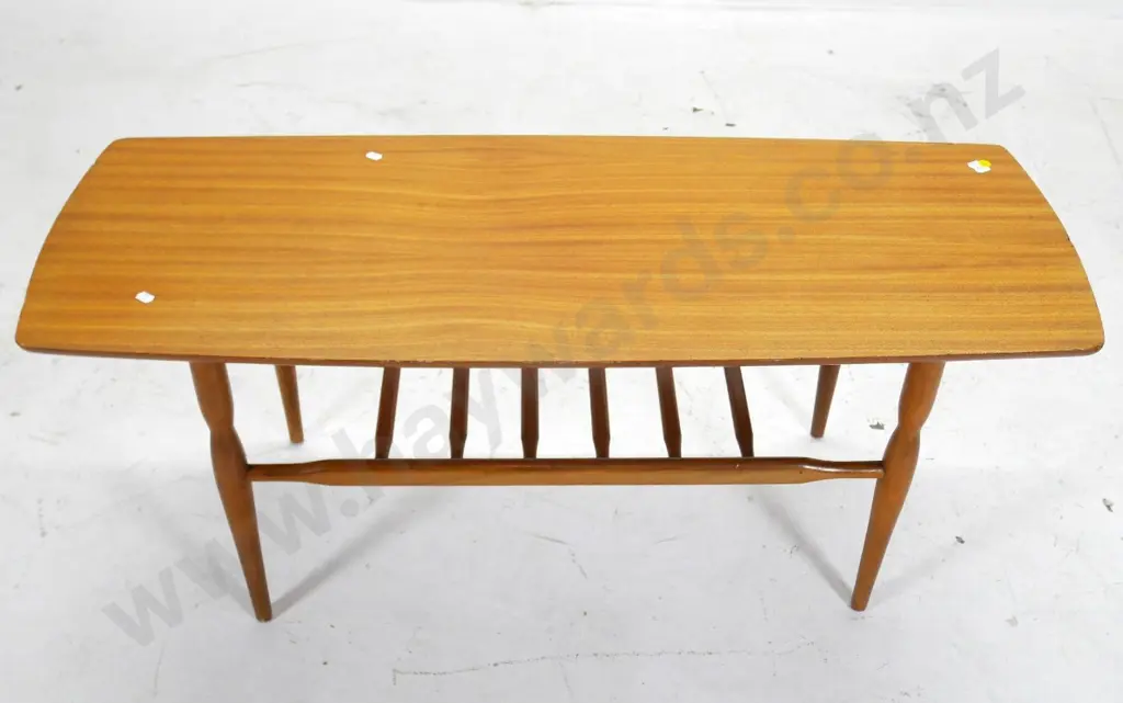 mid-century mahogany coffee table with shelf H-430 L-1040 W-390 Image 1++