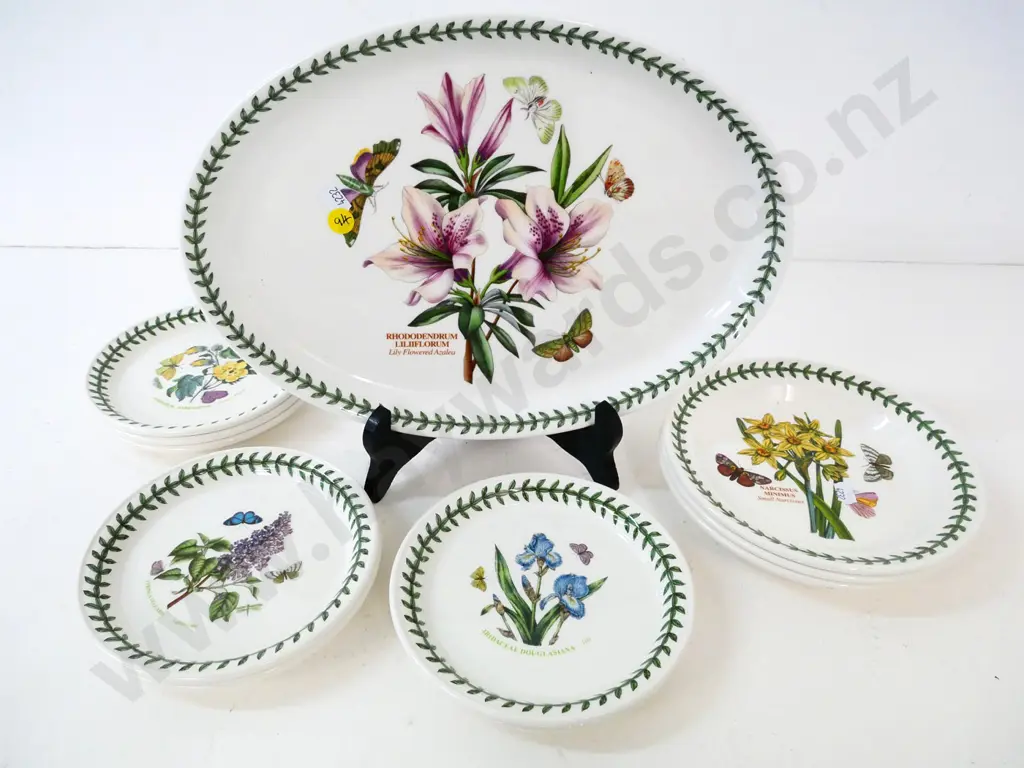 Portmeirion Botanic Garden oval serving dish L-330 W-230 and 10 side plates Image 1++