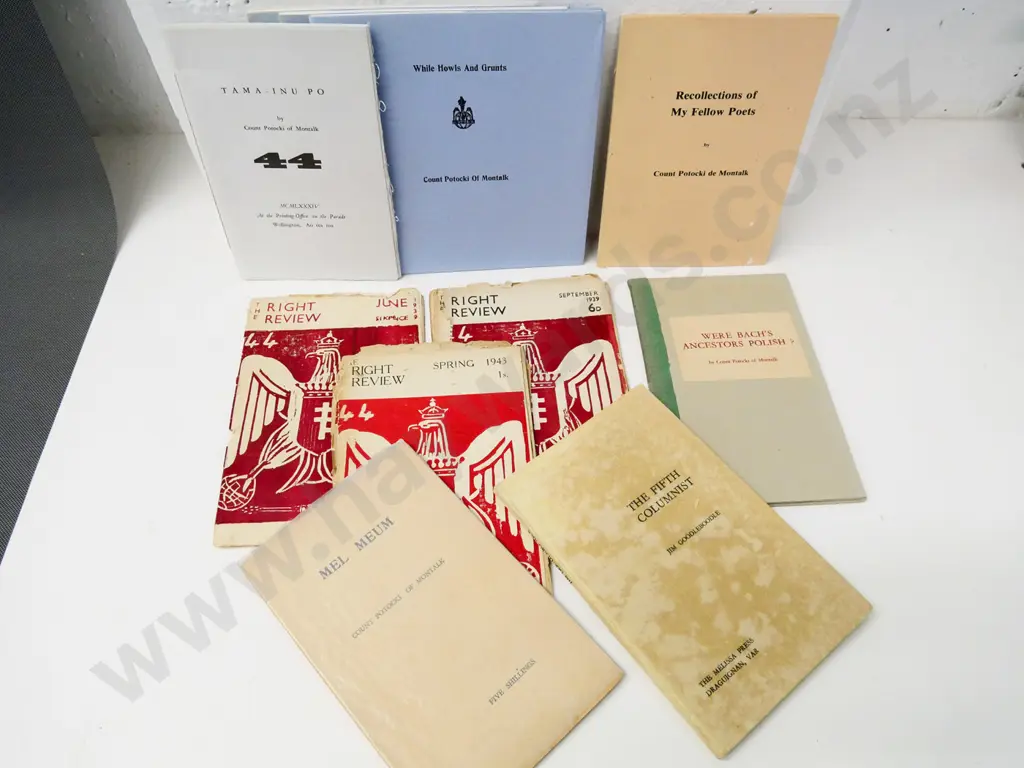 publications relating to Count Potocki de Montalk, incl. issues of The Right Review, "Jim Goodleboodle" etc. Image 1++