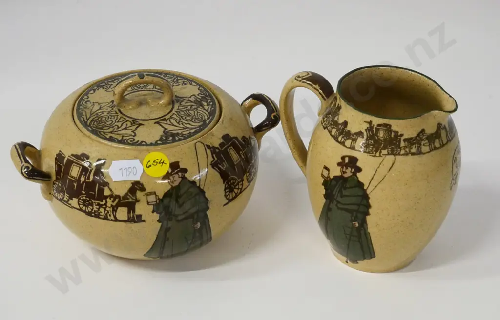 Royal Doulton "Old Garvey" cream & sugar - cream jug H-110 Image 1++