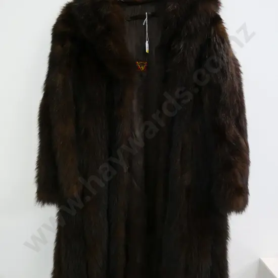 dark brown fitch fur coat - Pattison Ede NZ label