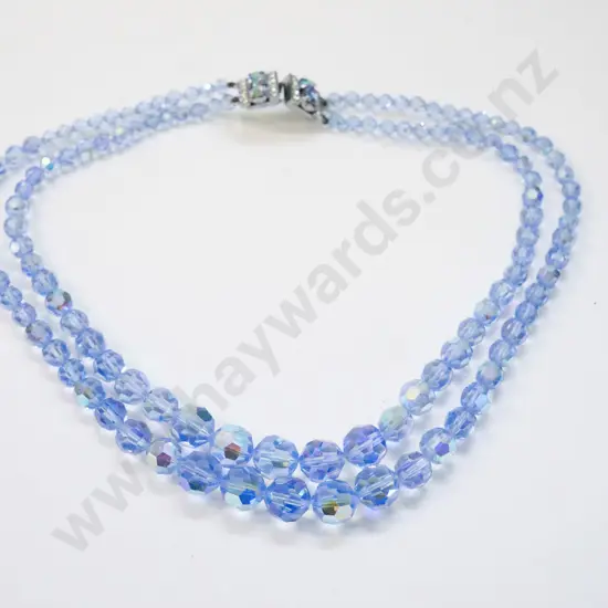 2 strand blue crystal necklace