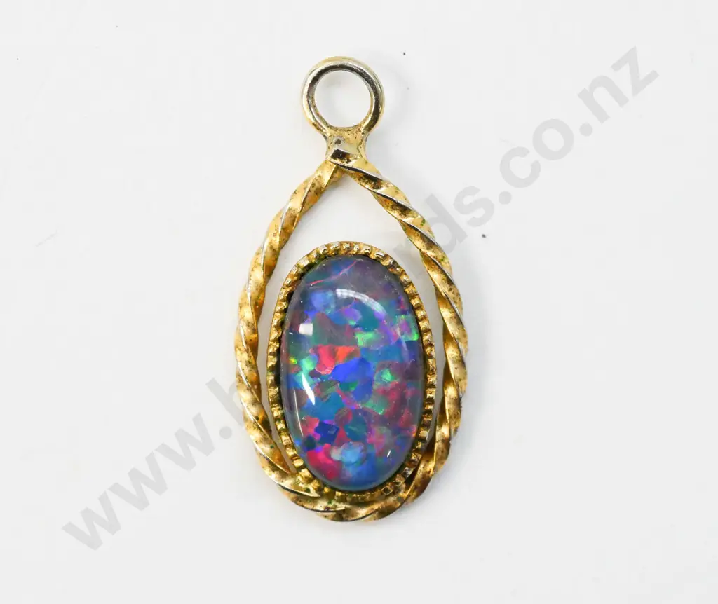 opal pendant stamped 925 no chain Image 1++
