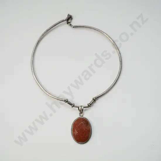 silver brown stone? pendant stamped 925