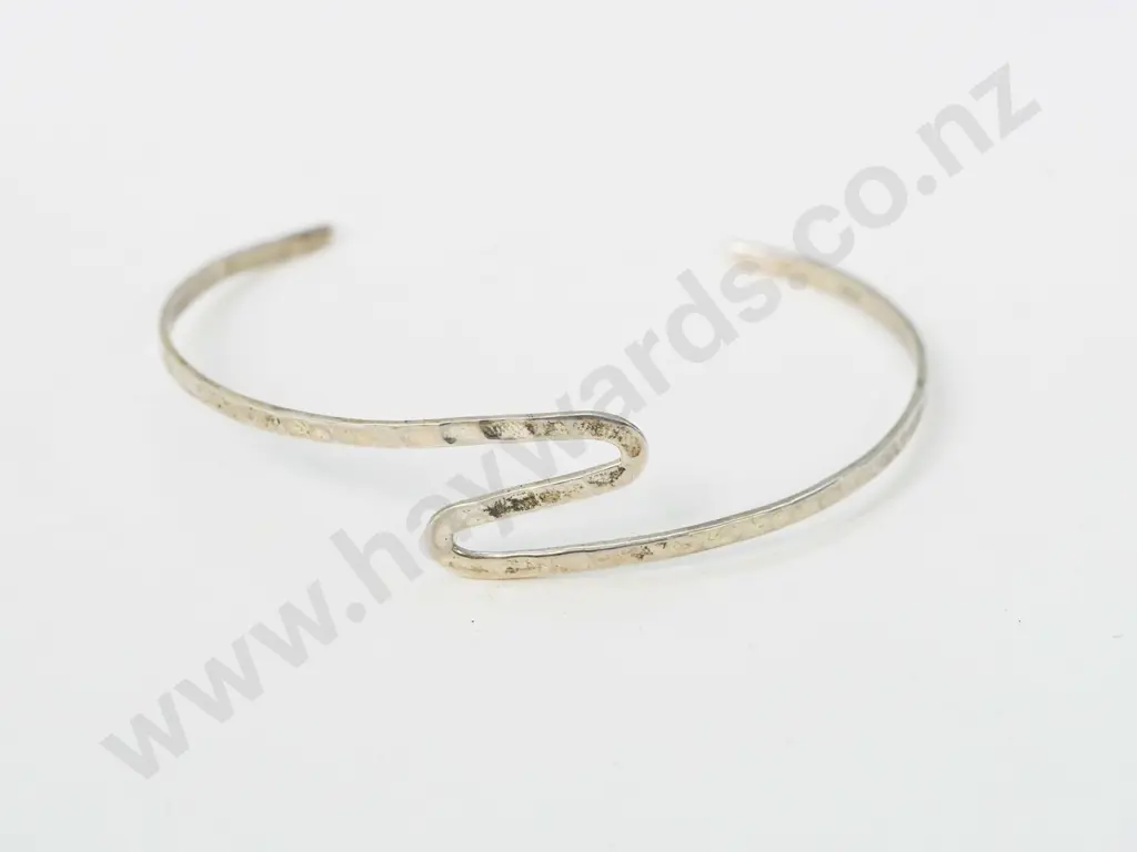 silver cuff style bangle stamped 925 Image 1++