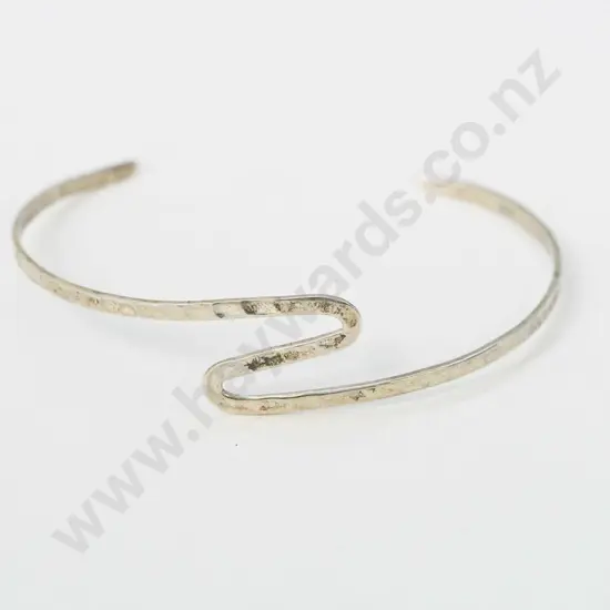 silver cuff style bangle stamped 925