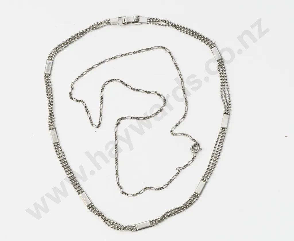 silver 3 stranded necklace stamped 925 & silver chain stamped 925 Image 1++