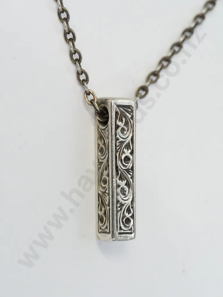 silver ingot & chain stamped stg Image 1++