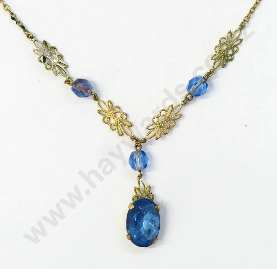 costume blue stone necklace Image 1++
