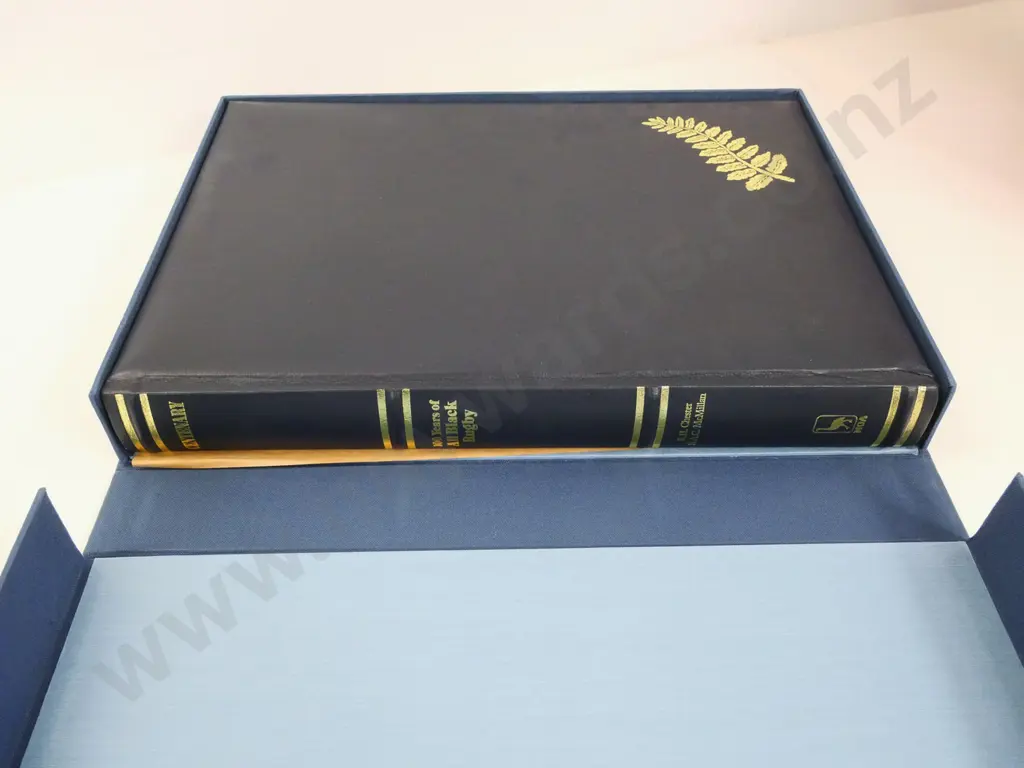 large volume in clamshell case - Centenary - 100 Years of All Black rugby, limited edition #754/1200 Moa Pub. 1984 Image 1++