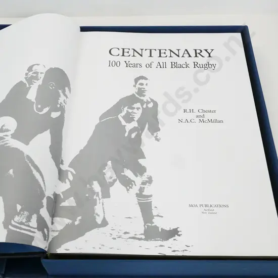 large volume in clamshell case - Centenary - 100 Years of All Black rugby, limited edition #754/1200 Moa Pub. 1984