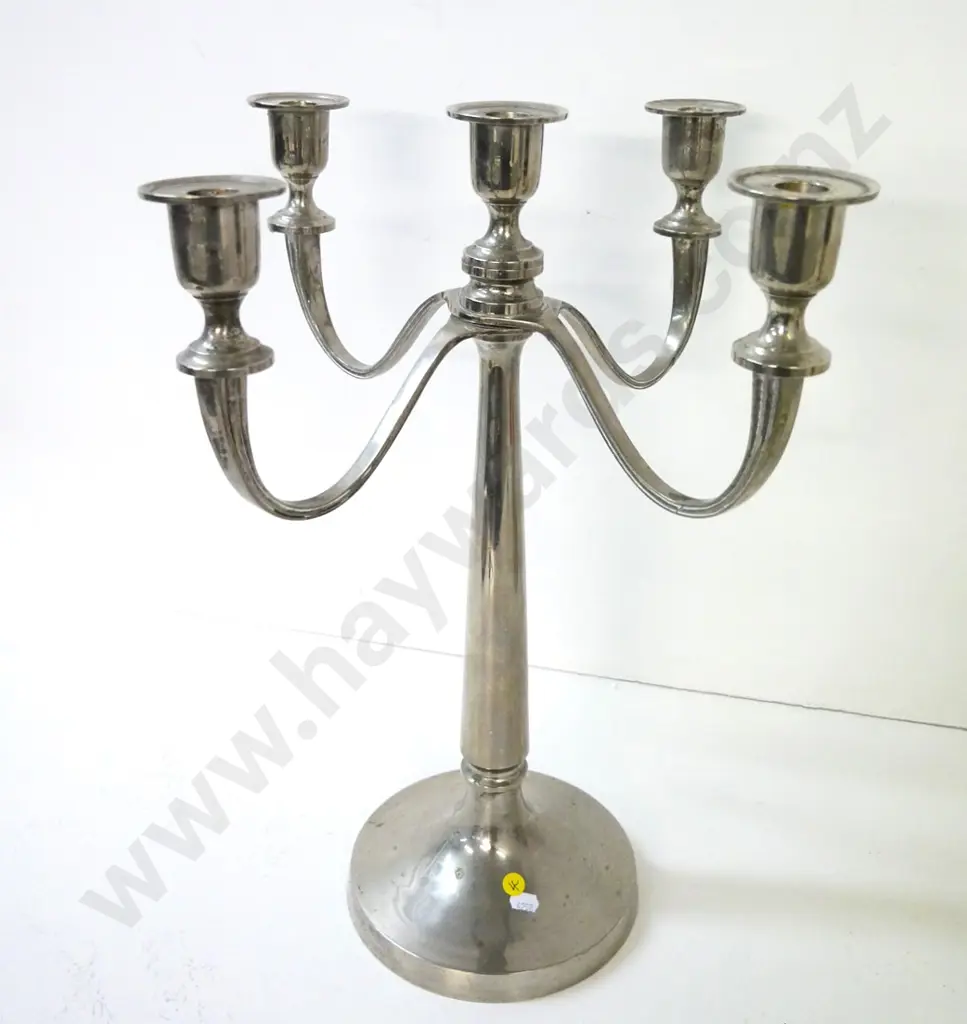 large silver plated heavy 5-candle candelabra H-500 Image 1++