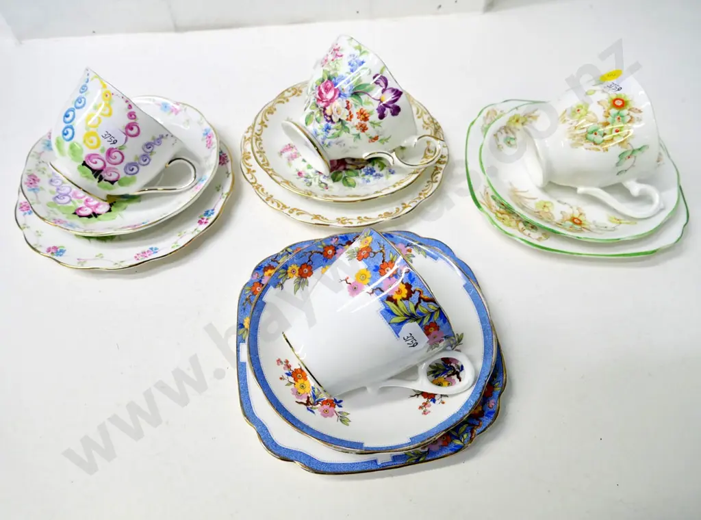 4 Royal Albert trios including Nosegay, June, Betty, etc. Image 1++