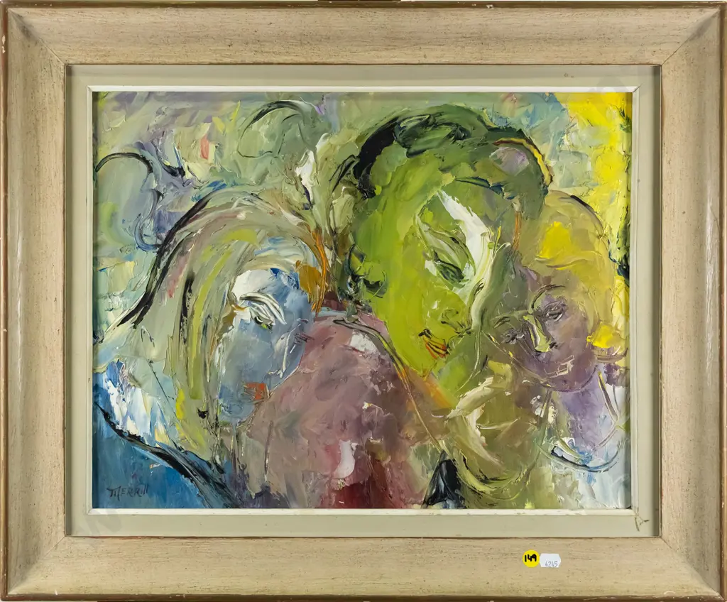 Merrill - framed oil - three women H-340 W-430 Image 1++