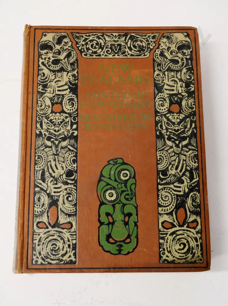 book - New Zealand Painted by F&W Wright, pub. Adam and Charles Black 1908, some foxing, wear / loosening to spine Image 1++