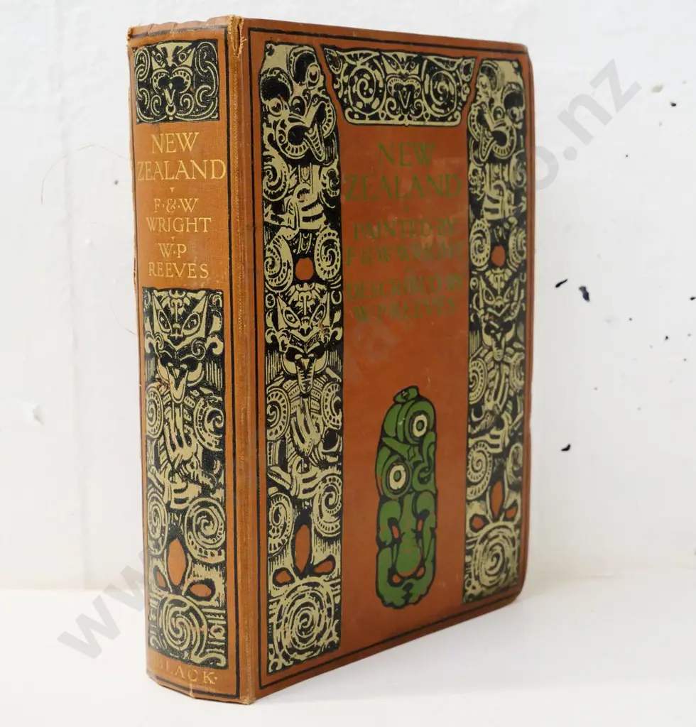 book - New Zealand Painted by F&W Wright, pub. Adam and Charles Black 1908, some foxing, wear / loosening to spine Image 1++