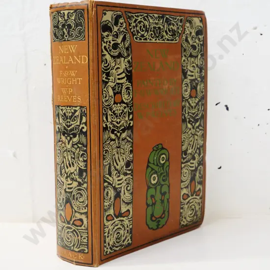 book - New Zealand Painted by F&W Wright, pub. Adam and Charles Black 1908, some foxing, wear / loosening to spine