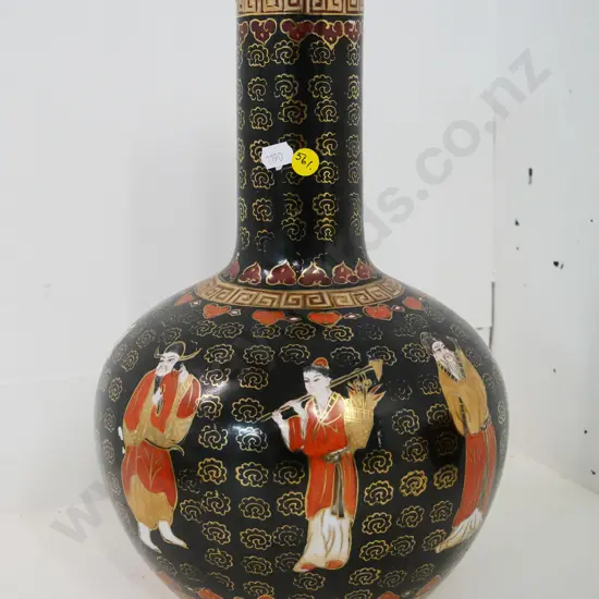 Chinese vase with traditional figural design H-350 Diameter approx. 220 at widest