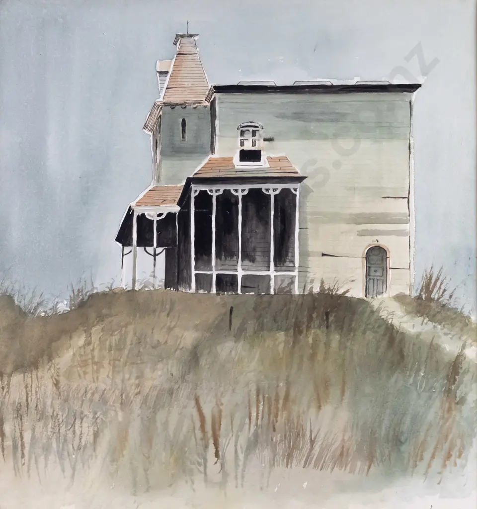 Frank Reed '80 - framed watercolour - country house H-340 W-320 Image 1++