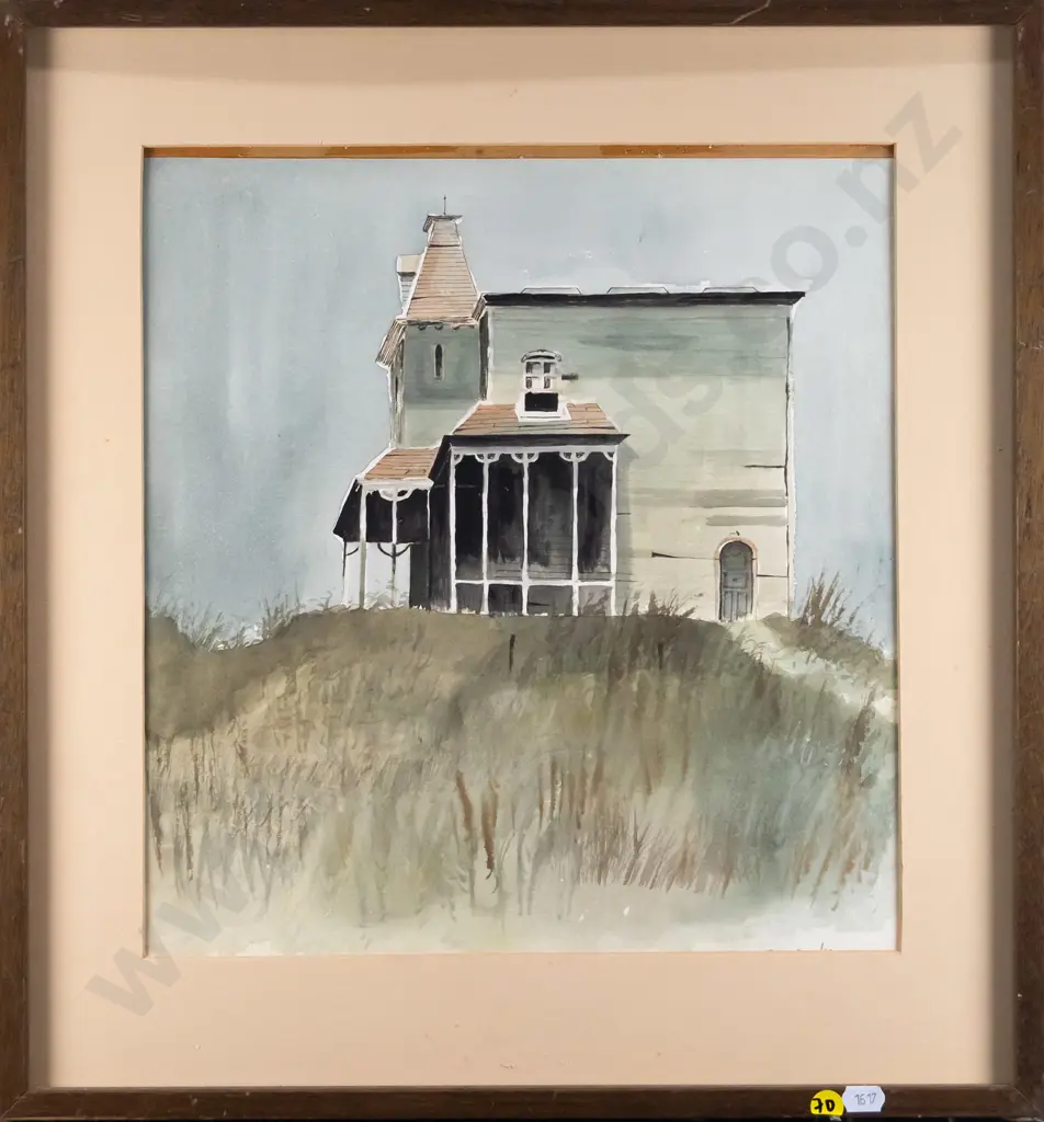 Frank Reed '80 - framed watercolour - country house H-340 W-320 Image 1++