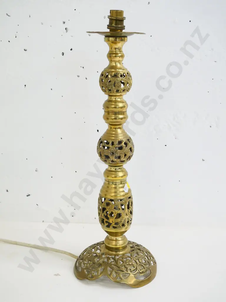 middle eastern style filigree brass table lamp base H-500 Diameter 160 at base Image 1++