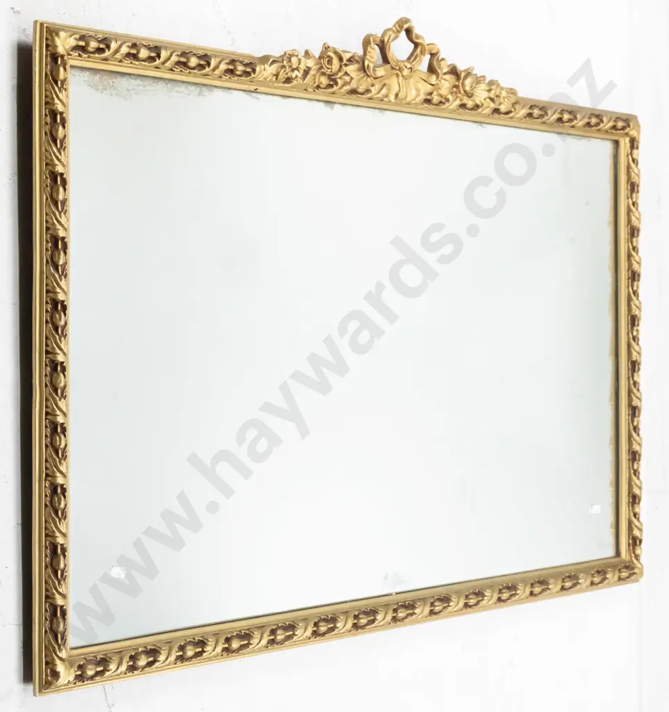 gilt framed wall mirror, de-silvering to mirror edges H-710 W-990 Image 1++