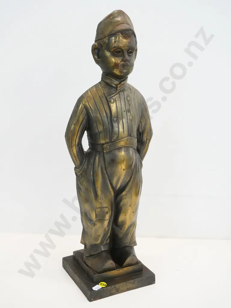 brass Dutch boy fireside set with 3 implements H-480 Image 1++