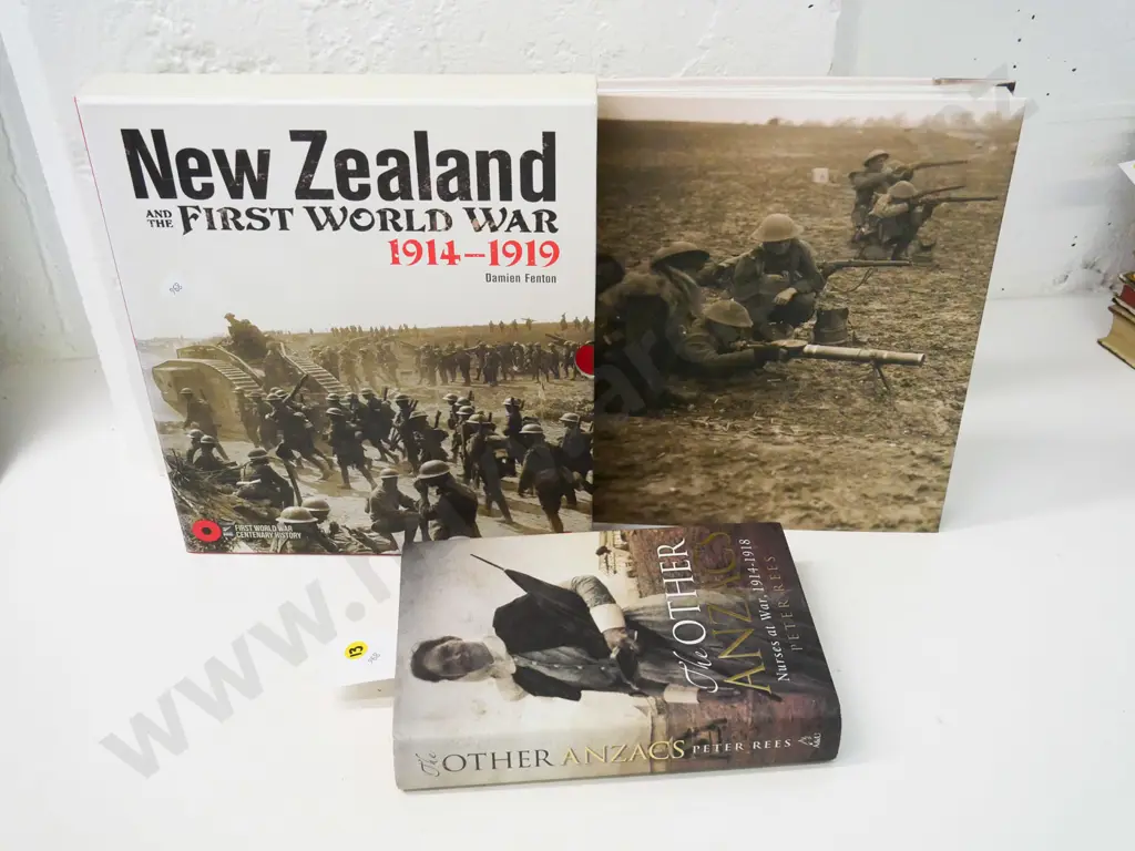 2 NZ military books 'The Other Anzacs - Nurses at War' & slip-cased 'NZ and the 1st World War' with facsimile documents Image 1++