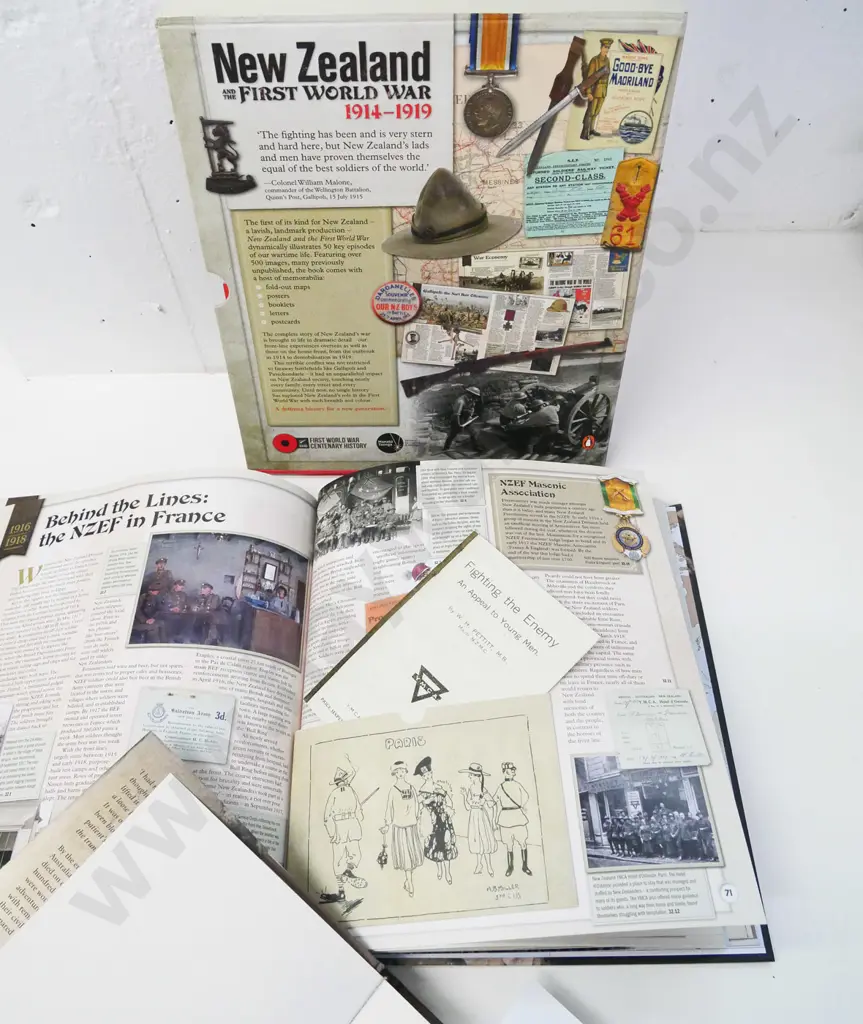 2 NZ military books 'The Other Anzacs - Nurses at War' & slip-cased 'NZ and the 1st World War' with facsimile documents Image 1++