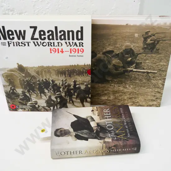 2 NZ military books 'The Other Anzacs - Nurses at War' & slip-cased 'NZ and the 1st World War' with facsimile documents