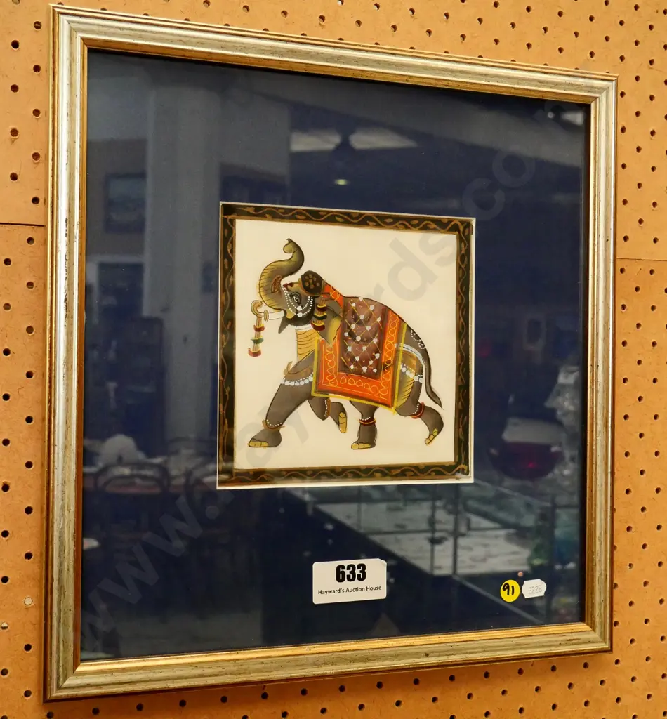 framed watercolour - elephant  H-160 W-160 Image 1++